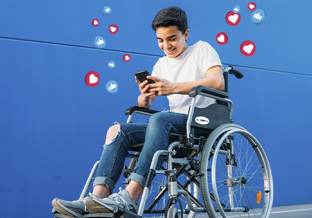 Relacionarse con personas con discapacidad o movilidad reducida en las redes sociales